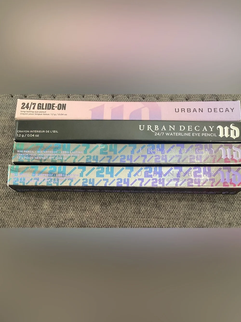 4 x NIB UD Urban Decay 24/7 Glide-On Eye Pencil Vice, Smoke, Legend, Zero